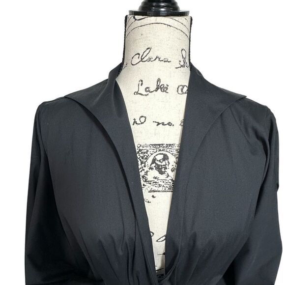 Sara Roka Black Art to Wear Stretch Mini Shirt Dress, 40/4 - Picture 5 of 9